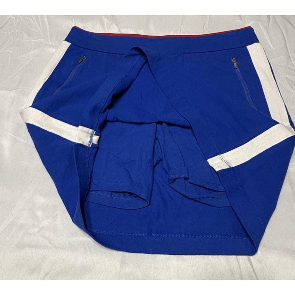 LRL Ralph‎ Lauren Active Womens Skort Skirt Size Medium Blue Stretch zip Pockets - Picture 7 of 7